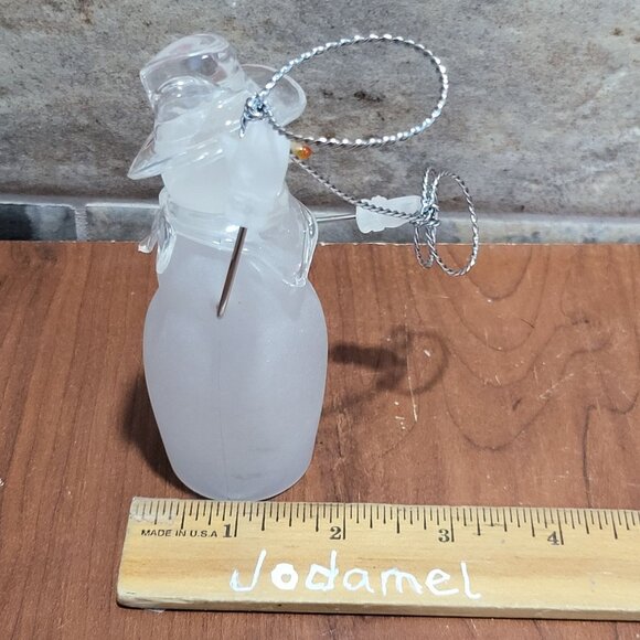 Vintage Christmas Around The World Wild Snowman with Lasso Frosted Glass - Picture 10 of 13